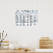 Winter Sneeuwvlokken 200 Namen Bruiloft Zitkaarten Poster (Keuken)