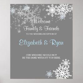 Winter, Sneeuwvlokken, Aangepaste Trouw Welkom Pos Poster