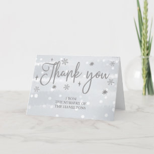 Winter Sneeuwvlokken Baby Shower Bedankkaart