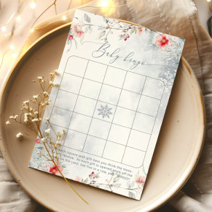 Winter sneeuwvlokken baby shower bingo spel