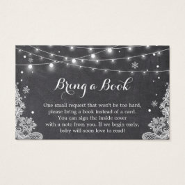 Winter Sneeuwvlokken Baby shower Boek Aanvraag Kaa Visitekaartje