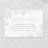 Winter Sneeuwvlokken Baby shower Boeken voor Baby Informatiekaartje (Voorkant)