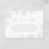 Winter Sneeuwvlokken Baby shower Boeken voor Baby Informatiekaartje (Voorkant)