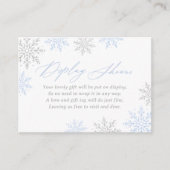 Winter Sneeuwvlokken Baby shower Display Douche Informatiekaartje (Voorkant)