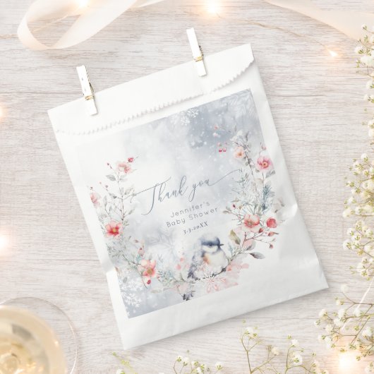 Winter sneeuwvlokken Baby zijn koud buiten Bedankzakje (Geknipt)