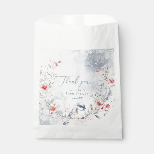 Winter sneeuwvlokken Baby zijn koud buiten Bedankzakje (Voorkant)