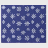 Winter Sneeuwvlokken blauw en wit Cadeaupapier (Vlak)