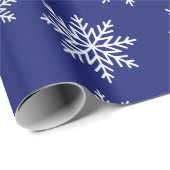 Winter Sneeuwvlokken blauw en wit Cadeaupapier (Rol Hoek)