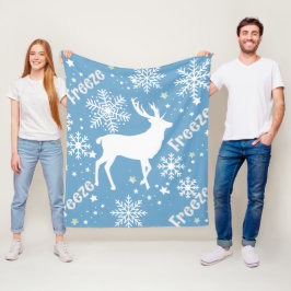 Winter Sneeuwvlokken blauw Fleece Deken