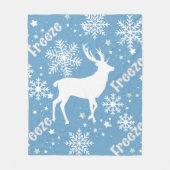 Winter Sneeuwvlokken blauw Fleece Deken (Voorkant)