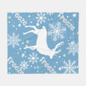 Winter Sneeuwvlokken blauw Fleece Deken (Voorkant (Horizontaal))