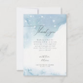 Winter Sneeuwvlokken Blauwe Bruidsdouche Bedankkaart (Voorkant)