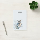 Winter Sneeuwvlokken Blauwe Uil Kerstsneeuw Post-it® Notes (Kantoor)
