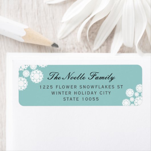 Winter Sneeuwvlokken Bloemen Elegant Vakantie Adre Etiket (Insitu)