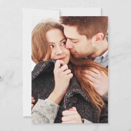 Winter Sneeuwvlokken Bloemen Fotobruiloft Save The Date (Achterkant)