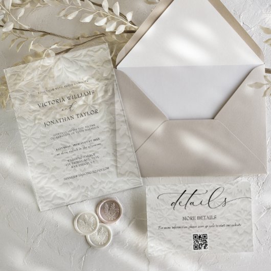 Winter Sneeuwvlokken Bloemen Witte Huwelijk Acryl Uitnodigingen