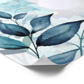 Winter Sneeuwvlokken Bloemige Trouw Welkom Bord Poster (Hoek)