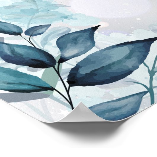 Winter Sneeuwvlokken Bloemige Trouw Welkom Bord Poster (Hoek)