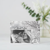 Winter Sneeuwvlokken bruiloft DANK U | FOTO Aankondigingskaart (Staand voorkant)