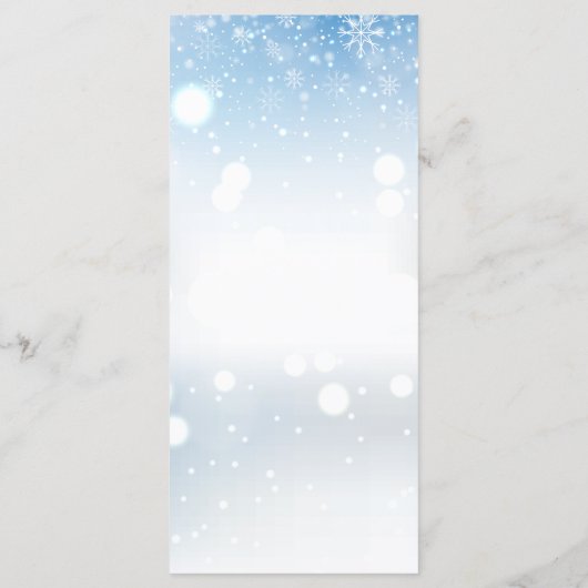 Winter sneeuwvlokken bruiloft dank u plaats kaart (Achterkant)