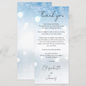 Winter sneeuwvlokken bruiloft dank u plaats kaart (Voorkant / Achterkant)