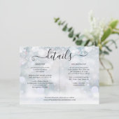 Winter Sneeuwvlokken Bruiloft Details Informatie Informatiekaartje (Staand voorkant)