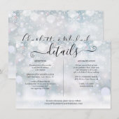 Winter Sneeuwvlokken Bruiloft Details Informatie Informatiekaartje (Voorkant / Achterkant)