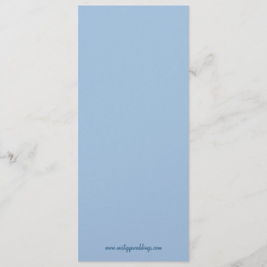 Winter Sneeuwvlokken Bruiloft Menu Kaart (Achterkant)