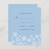 Winter Sneeuwvlokken Bruiloft RSVP Kaart (Voorkant / Achterkant)