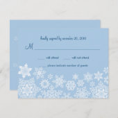 Winter Sneeuwvlokken Bruiloft RSVP Kaart (Voorkant / Achterkant)