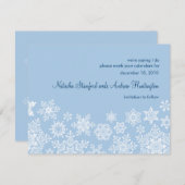 Winter Sneeuwvlokken Bruiloft Save the Date Kaart (Voorkant / Achterkant)