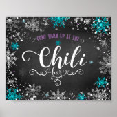 Winter Sneeuwvlokken Chili Bar Feest Tafelbord Poster (Voorkant)