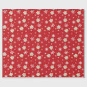 Winter Sneeuwvlokken Cookies Rode Kerst Feestdagen Cadeaupapier (Vlak)
