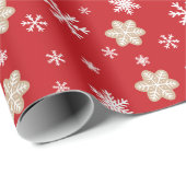 Winter Sneeuwvlokken Cookies Rode Kerst Feestdagen Cadeaupapier (Rol Hoek)