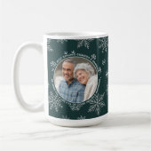 Winter Sneeuwvlokken Custom Foto Kerstmis Koffiemok (Links)
