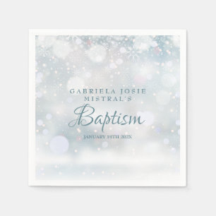 Winter Sneeuwvlokken Doop Christening Servet