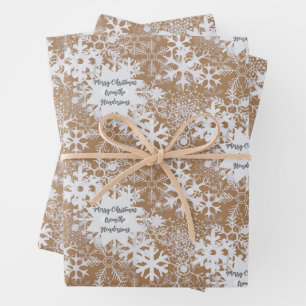 Winter Sneeuwvlokken Elegant Gepersonaliseerde Ker Inpakpapier Vel