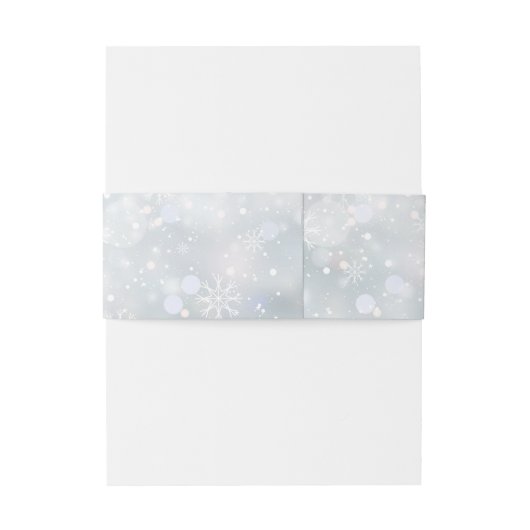 Winter Sneeuwvlokken Elegant Hart Bruiloft Uitnodigingen Wikkel (Achterkant Voorbeeld)