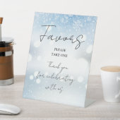 Winter Sneeuwvlokken Elegant Script Favorieten Reclamebord Met Voetstuk (Insitu)