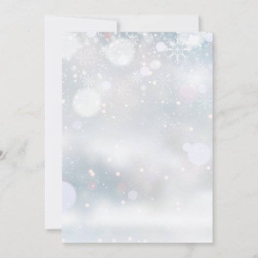 Winter Sneeuwvlokken Elegante bruiloft Save the Da Kaart (Achterkant)