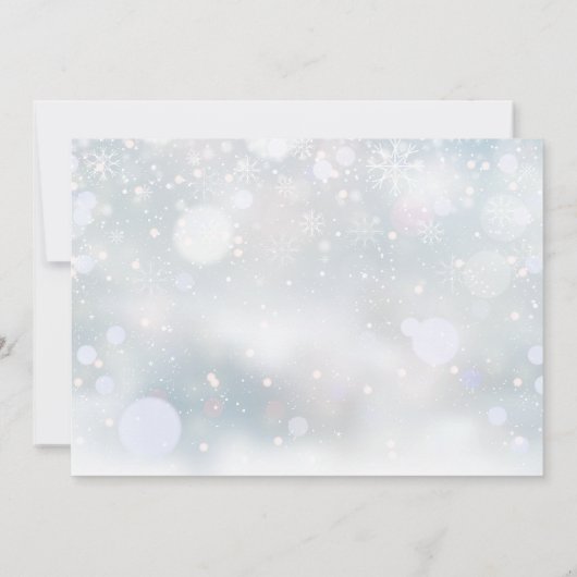 Winter Sneeuwvlokken Elegante Script Foto Bruiloft Kaart (Achterkant)