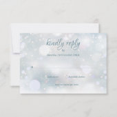 Winter Sneeuwvlokken Elegante Script RSVP (Voorkant)