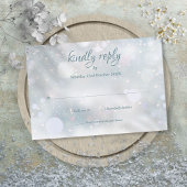 Winter Sneeuwvlokken Elegante Script RSVP Kaartje