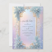 Winter Sneeuwvlokken en Blauwe Bloemen Save The Da Kaart (Voorkant)