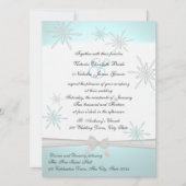 Winter sneeuwvlokken en lint bruiloft kaart (Voorkant)