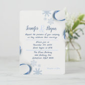 Winter Sneeuwvlokken en linten bruiloft uitnodigin Kaart (Staand voorkant)