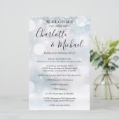 Winter Sneeuwvlokken Gast Bruiloft Weekend Program (Staand voorkant)