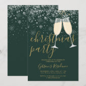 Winter Sneeuwvlokken Goud Script Kerstfeest Kaart (Voorkant / Achterkant)