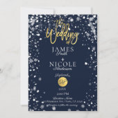 Winter Sneeuwvlokken Gouden Folie Volledige Foto T Kaart (Voorkant)