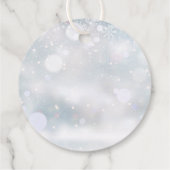 Winter Sneeuwvlokken Groene Baby Shower Bedankjes Labels (Achterkant)